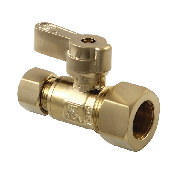 KF5335BB 5/8" OD X 3/8" OD Comp Straight Stop Valve, Brushed Brass